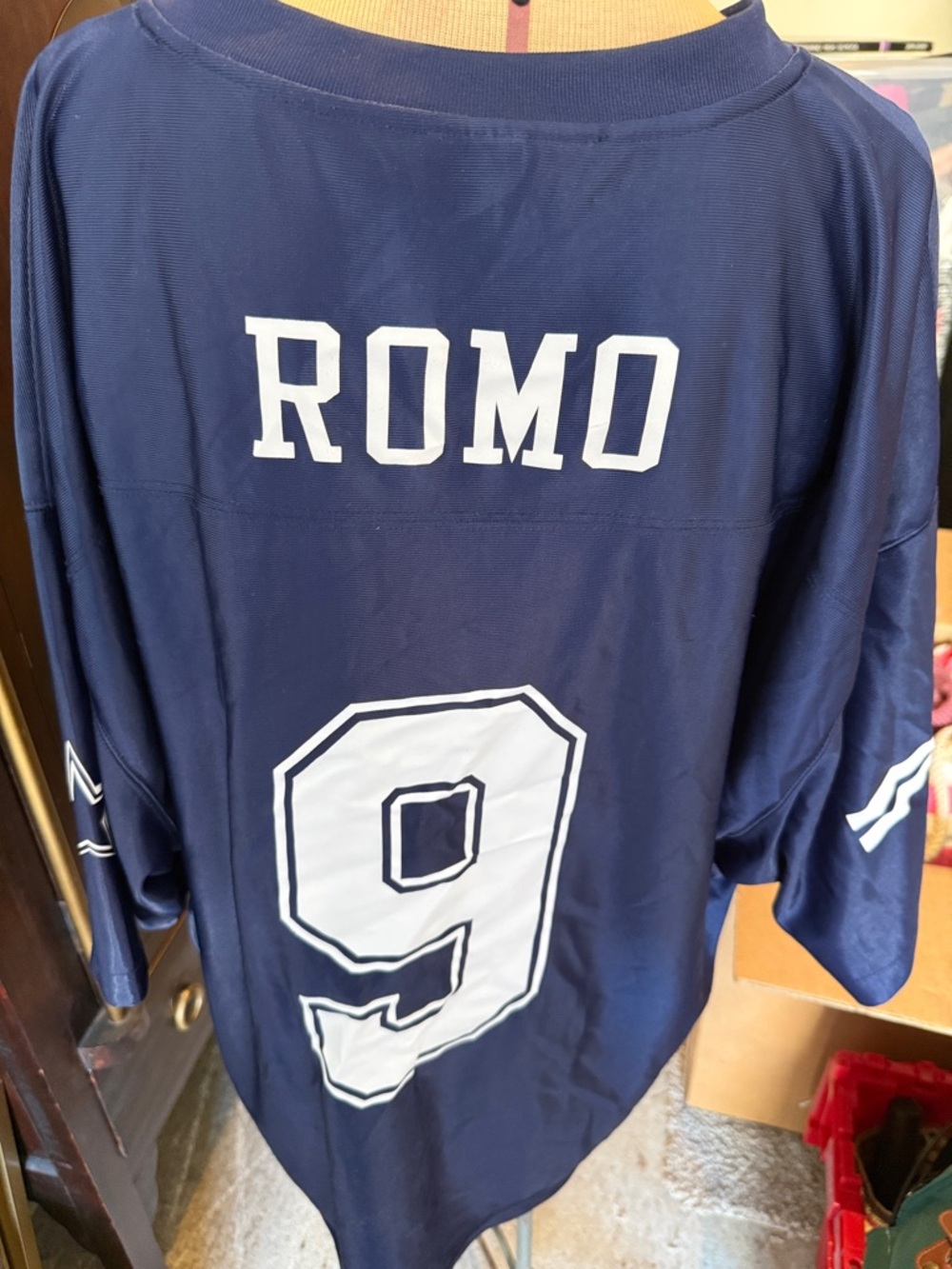 Navy Men's Jersey Shirt with White Number 9 - Picture 2 of 4